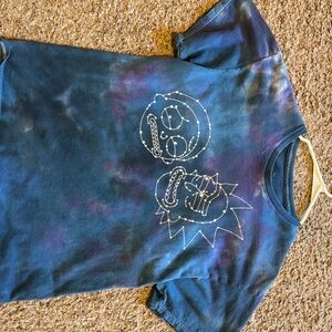 Ripple Junction Rick and Morty Blue Beach Acid Wash Short Sleeve Tee Size L